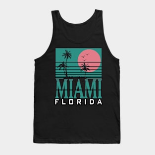 Miami Florida Palm Trees Beach Summer Surf Tank Top